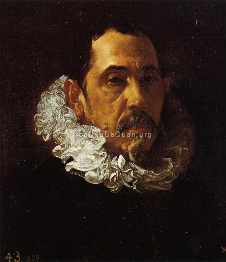 Portrait of a Man with a Goatee - 迭戈·罗德里格斯·德·席尔瓦·委拉斯贵支